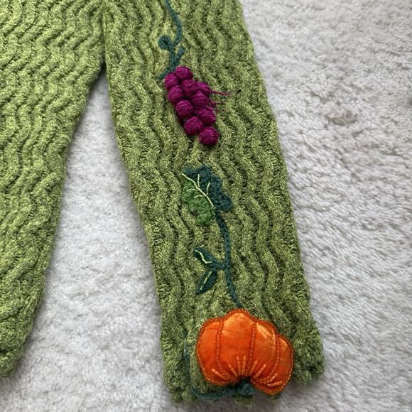 Rare Design Options Philip & Jane Gordon Green Veggie Garden Cardigan Sweater L - Picture 5 of 14